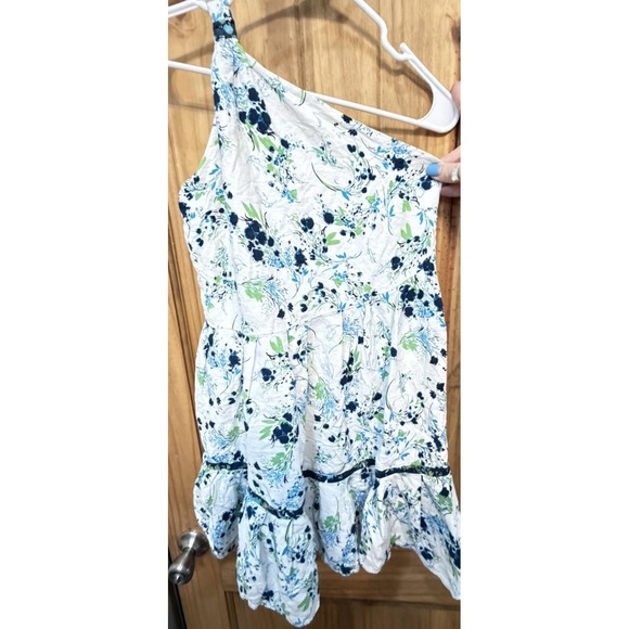 Free People XS One Shoulder Floral Boho Tiered Mini Dress Cottagecore - Picture 3 of 4